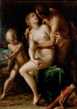 Venus cupid and a satyr